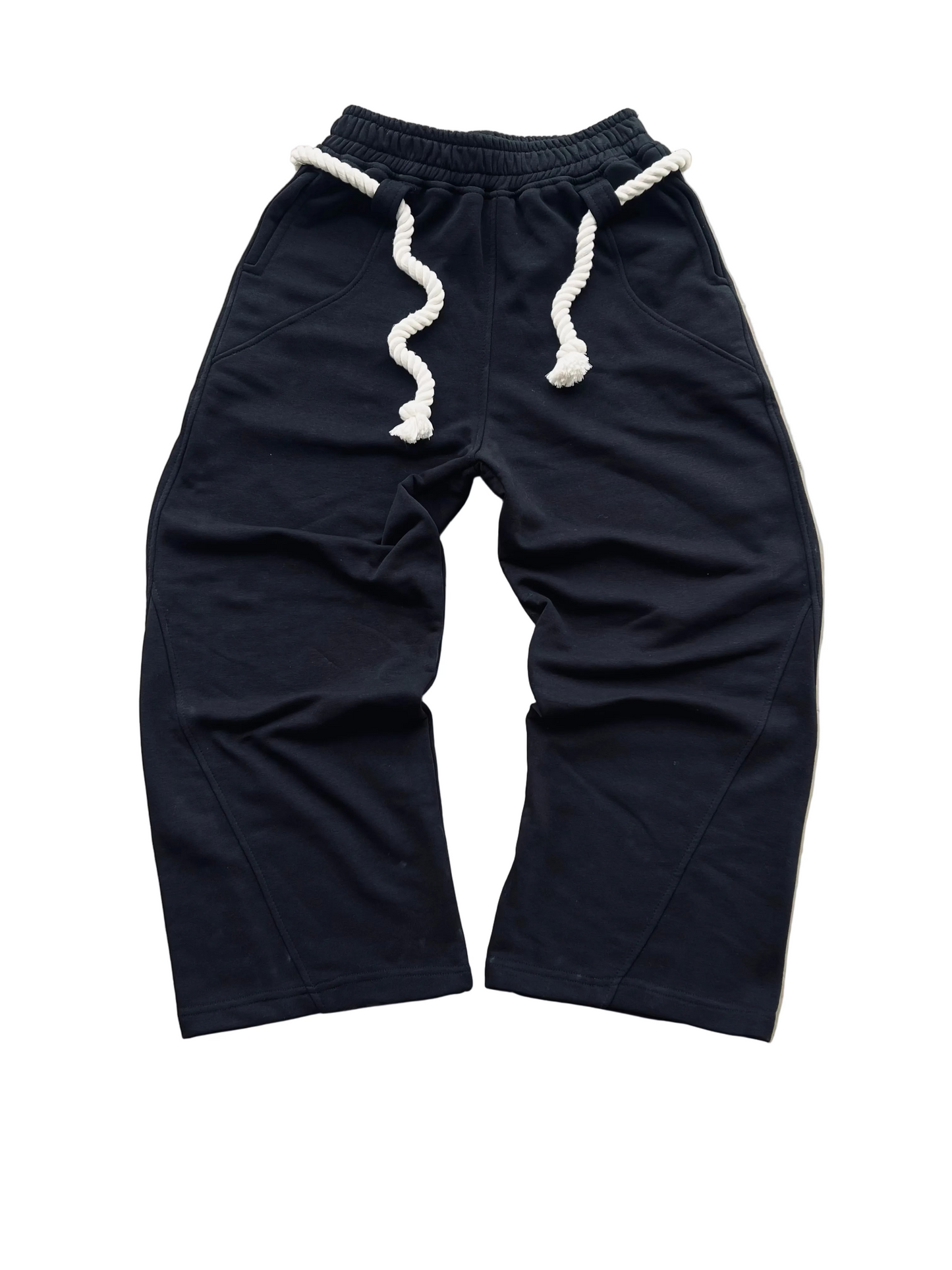 Rope Detail Wide-Leg Sweatpants