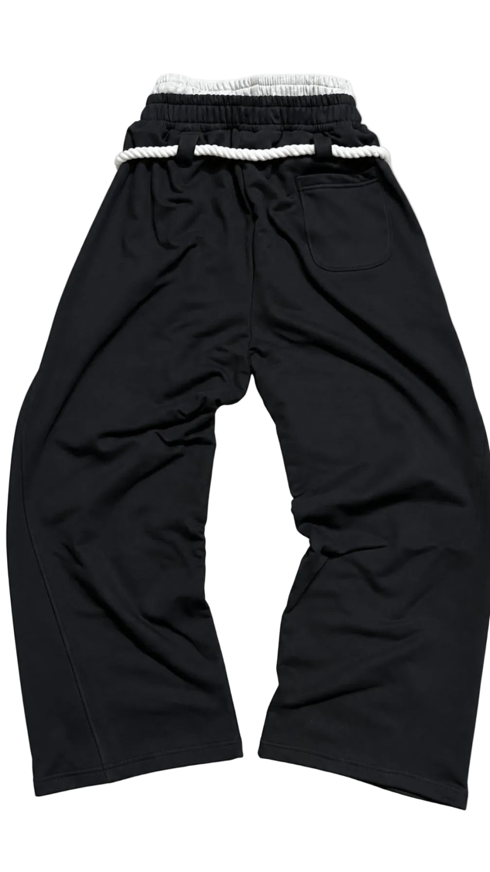 Rope Detail Wide-Leg Sweatpants