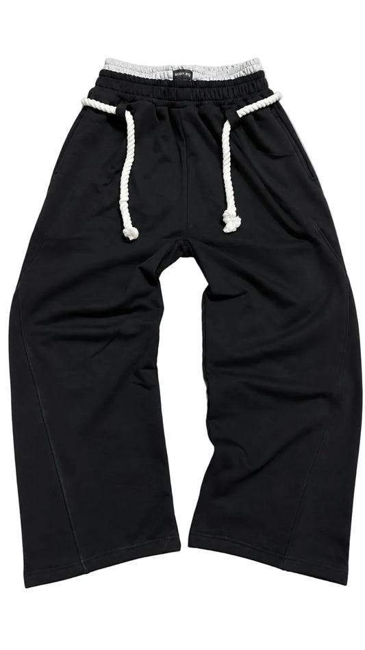 Rope Detail Wide-Leg Sweatpants