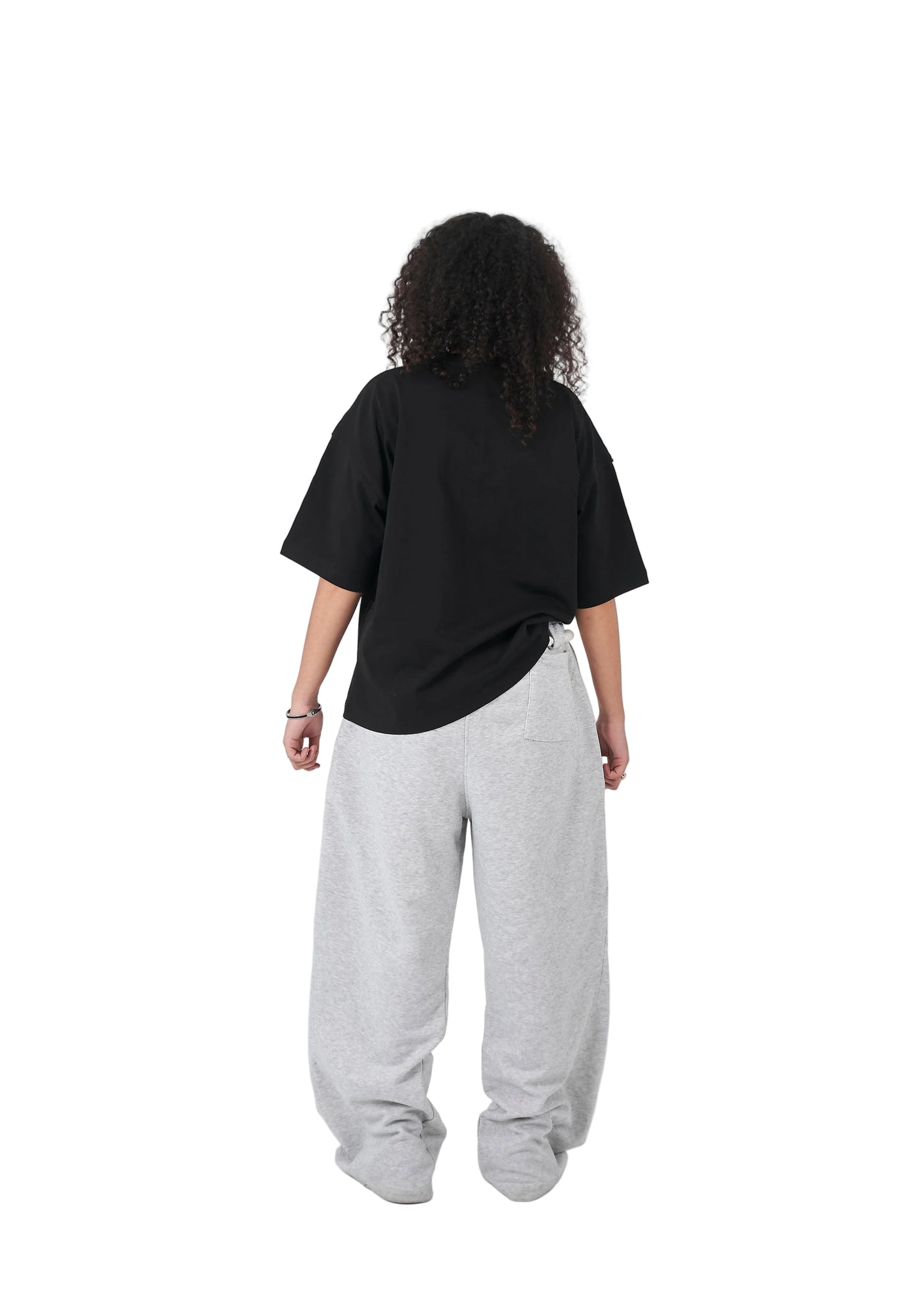 Heather Gray Rope Detail Wide-Leg Sweatpants